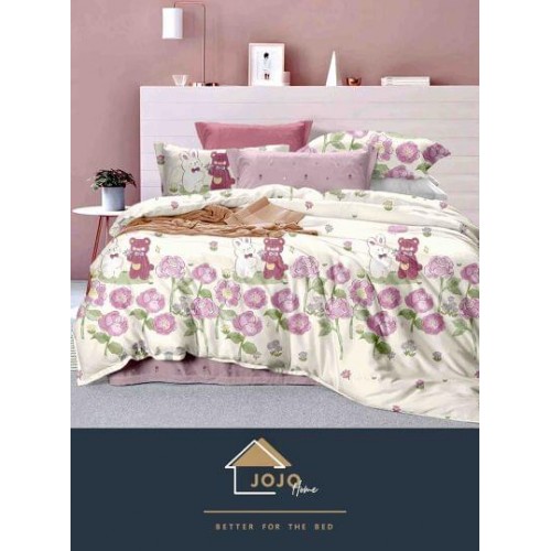 Set Lenjerie Eleganta Finet Din 4 Piese ,Pat 1 Persoana, Cearceaf de pat 155 x 230cm, JK-019