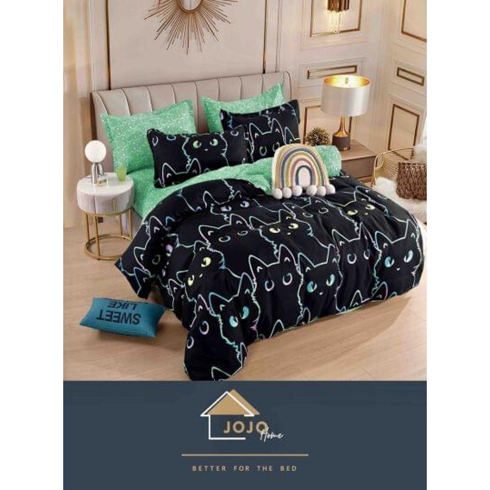 Set Lenjerie Eleganta Finet Din 4 Piese ,Pat 1 Persoana, Cearceaf de pat 155 x 230cm, JK-023 LENJERII DIN FINET 4 PIESE  /  1 PERSOANA JOJO