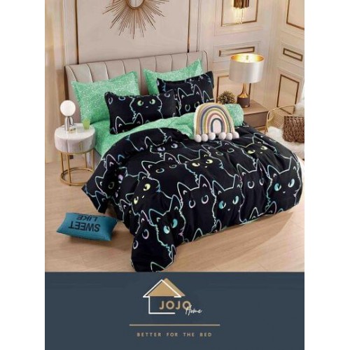 Set Lenjerie Eleganta Finet Din 4 Piese ,Pat 1 Persoana, Cearceaf de pat 155 x 230cm, JK-023
