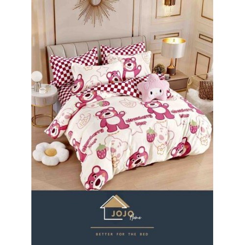Set Lenjerie Eleganta Finet Din 4 Piese ,Pat 1 Persoana, Cearceaf de pat 155 x 230cm, JK-024