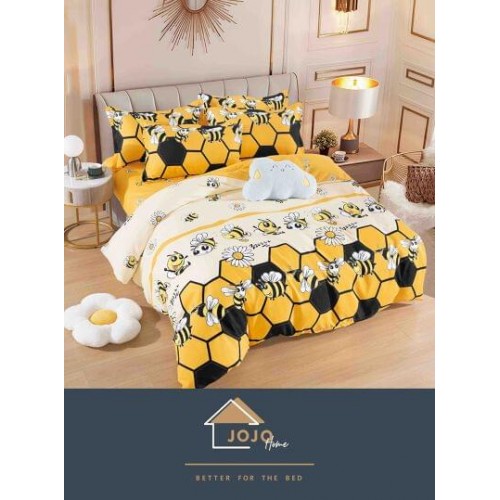 Set Lenjerie Eleganta Finet Din 4 Piese ,Pat 1 Persoana, Cearceaf de pat 155 x 230cm, JK-026