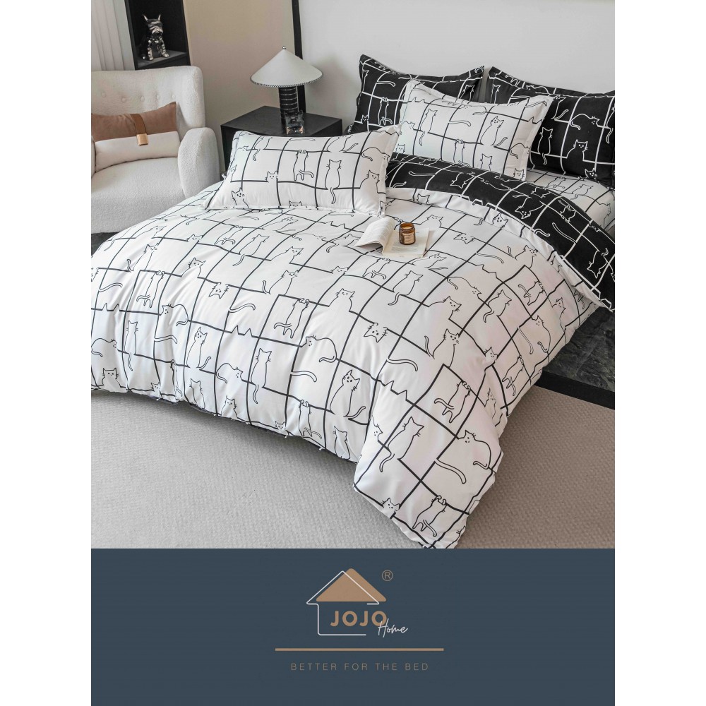 Set Lenjerie Eleganta Finet Din 4 Piese ,Pat 1 Persoana, Cearceaf de pat 155 x 230cm, JK-046 LENJERII DIN FINET 4 PIESE  /  1 PERSOANA JOJO