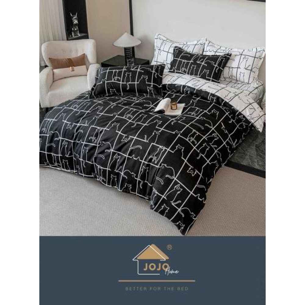 Set Lenjerie Eleganta Finet Din 4 Piese ,Pat 1 Persoana, Cearceaf de pat 155 x 230cm, JK-049 LENJERII DIN FINET 4 PIESE  /  1 PERSOANA JOJO