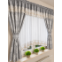 Perdea de bucătărie cu draperii florale, GRI– 400 × 160 cm PER4