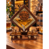 Dozator de băuturi Whiskey Bar cu robinet și 6 pahare – suport din lemn DW1