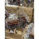 Set cadou România – Căruță din lemn cu sticlă și 6 pahare pentru băuturi SW4 BUCATARIE