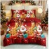 Lenjerie de Pat Crăciun 6 Piese,  Modele Festive, Mos Craciun LCRL14