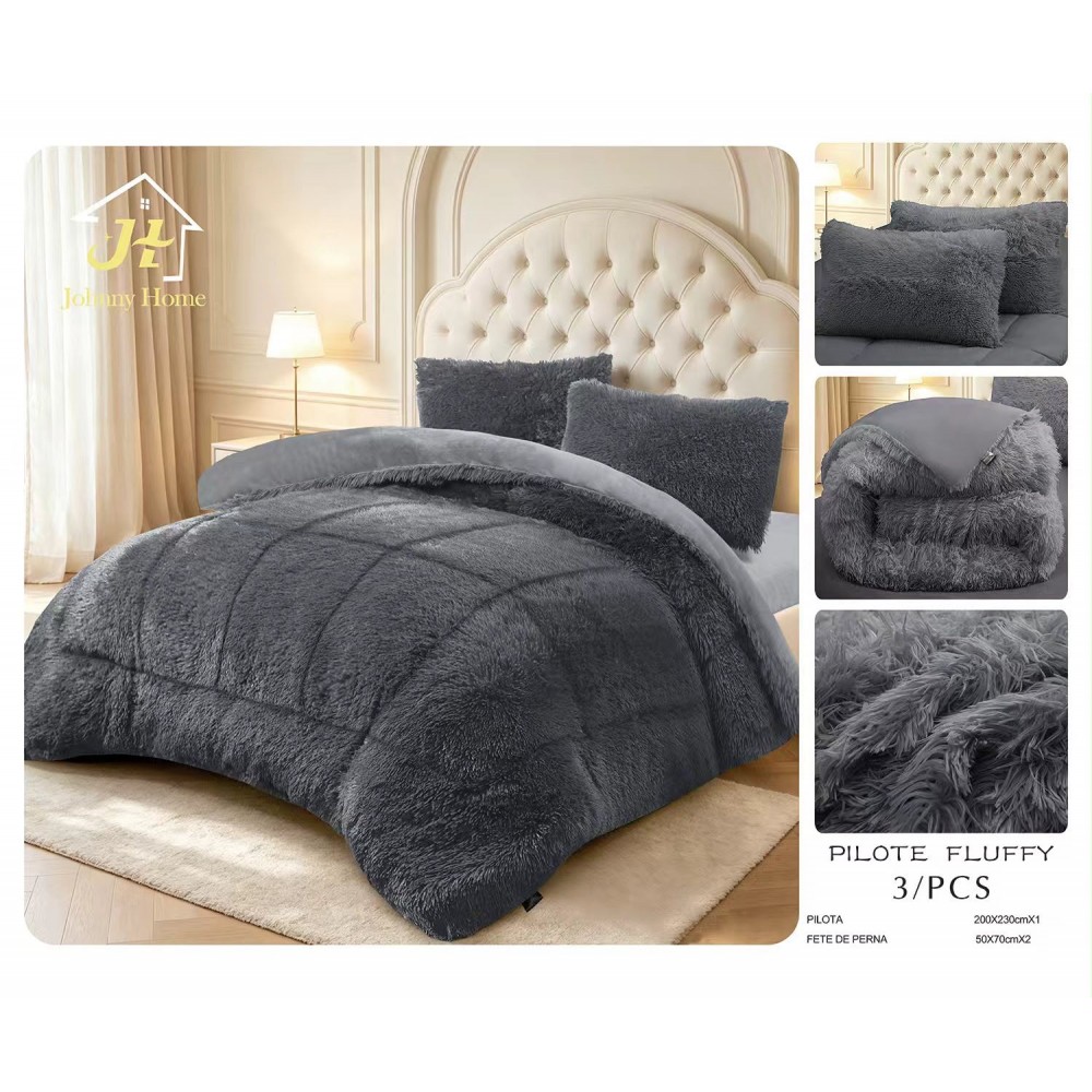 Pilotă Fluffy Pufoasă – Set 3 Piese cu 2 Fețe de Pernă, 200x230 cm PFLM4 PILOTE COCOLINO 3 PIESE