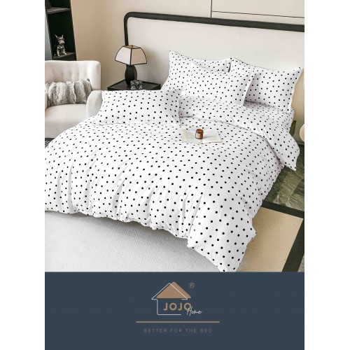 Set Lenjerie Eleganta pentru pat dublu din Bumbac Finet compusa din 6 piese, Cearceaf de pat 230x250cm, J-136