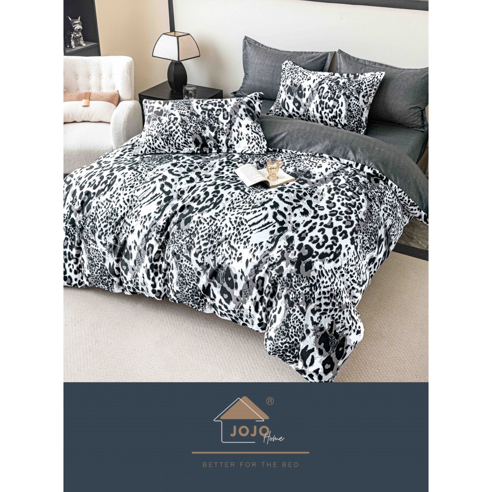 Set Lenjerie Eleganta pentru pat dublu din Bumbac Finet compusa din 6 piese, Cearceaf de pat 230x250cm, J-141 Lenjerii din finet 6 piese