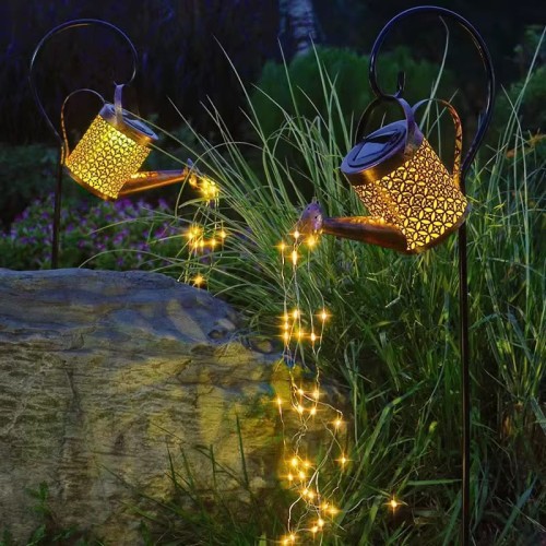 Lampa solara decorativa tip stropitoare – LED cu efect cascada, pentru gradina si terasa din ABS si metal LSA1