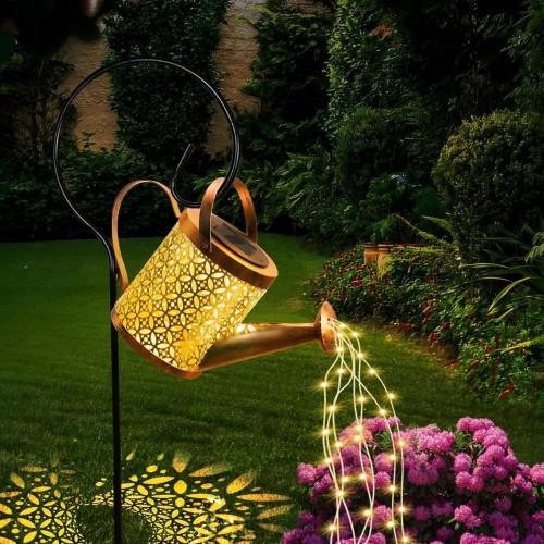 Lampa solara decorativa tip stropitoare – LED cu efect cascada, pentru gradina si terasa din ABS si metal LSA1