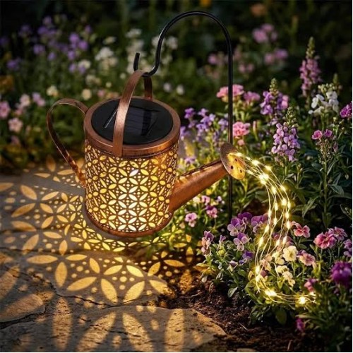 Lampa solara decorativa tip stropitoare – LED cu efect cascada, pentru gradina si terasa din ABS si metal LSA1