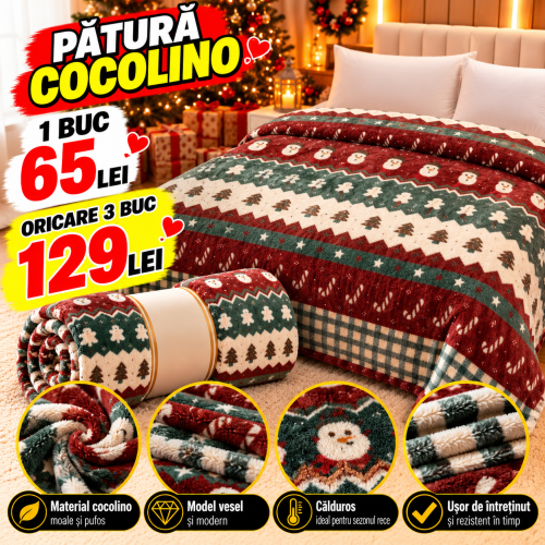 Patura cocolino – model special de Craciun  PTC3