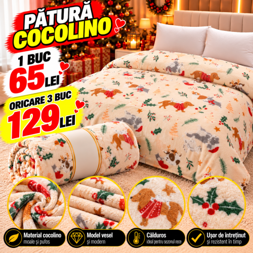 Patura cocolino – model special de Craciun  PTC7