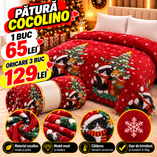 Patura cocolino – model special de Craciun  PTC8