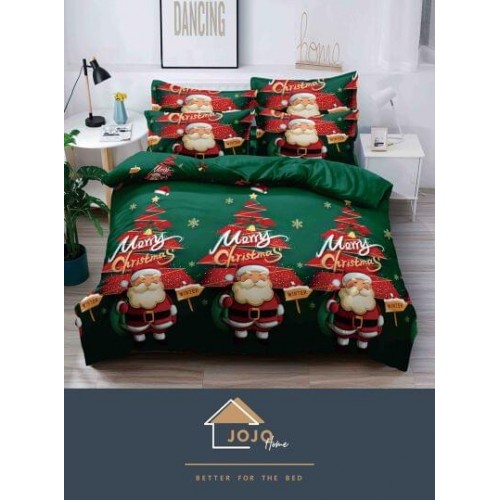 Lenjerie pat 1 PERSOANA, BUMBAC FINET, 4 piese, X-Mass Collection Jojo Home JC1P4
