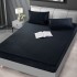 Husa de pat din Catifea cu Elastic cu 2 fete de perna 180x200 NEGRU  HSCJ05