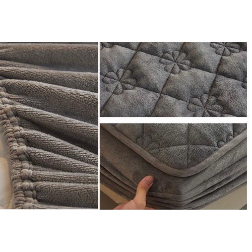 Huse/Topper pentru saltea cu elastic 180x200,gri Huse catifea TOPPER pt saltea cu elastic 180x200
