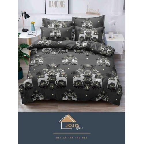 Lenjerie pat 1 PERSOANA, BUMBAC FINET, 4 piese, X-Mass Collection Jojo Home JC1P6