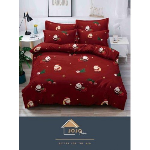 Lenjerie pat 1 PERSOANA, BUMBAC FINET, 4 piese, X-Mass Collection Jojo Home JC1P7