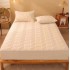 Husã matlasatã tip topper din bumbac satinat, 180x200cm + 2 fete de perna 50x70cm, CREM DESCHIS