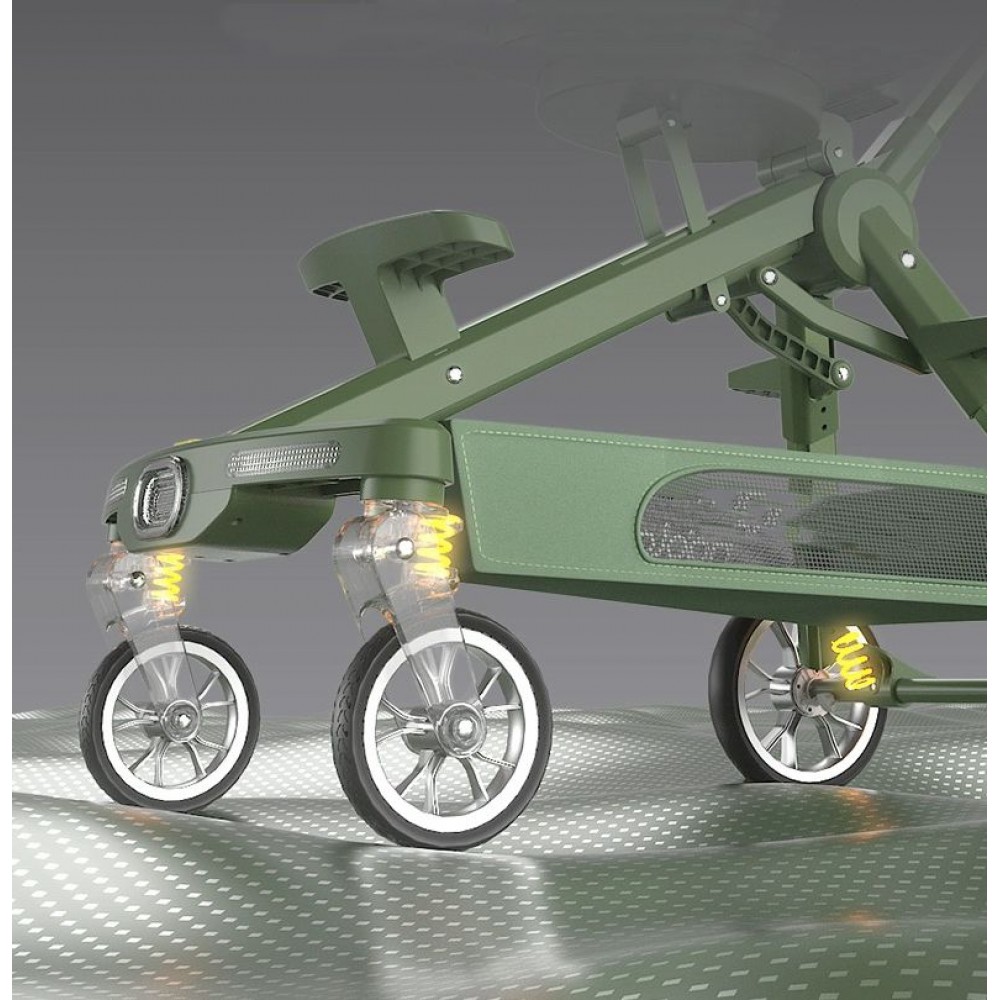 Cărucior muzical , compatibil avion, verde,  l-sun c2-3 CARUCIOARE COPII