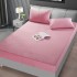 Husa de pat din Catifea cu Elastic cu 2 fete de perna 180x200 ROZ HSCJ09