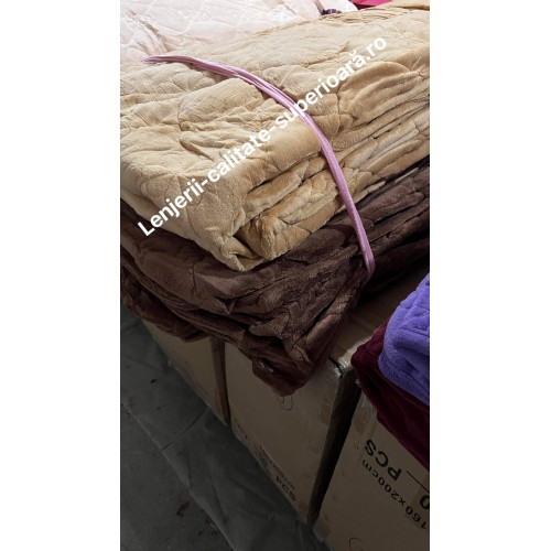 Huse/Topper pentru saltea cu elastic 180x200,maro inchis