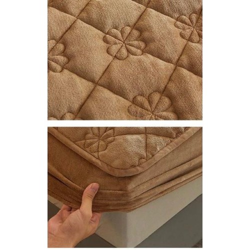 Huse/Topper pentru saltea cu elastic 180x200,crem închis Huse/topper pt saltea cu elastic