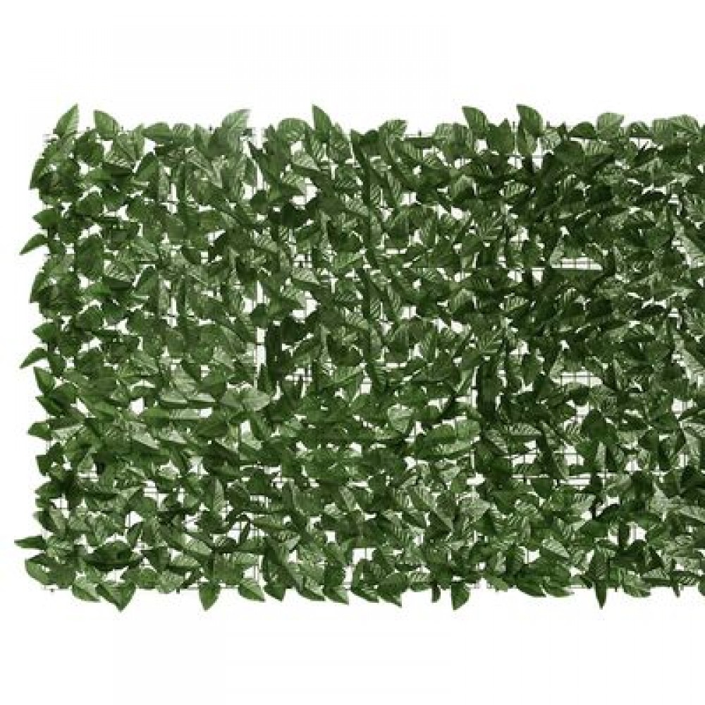 Paravan pt balcon,foișor,gard din frunze verde închis, 300x100 cm