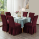Set 6 huse ( creponate ) scaune cu volanase BORDO Huse scaune creponate cu volan