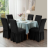 Set 6 huse ( creponate ) scaune cu volanase NEGRU