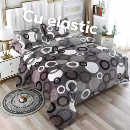 Lenjerie Cocolino 4 piese cu elastic pentru pat dublu CEY10.