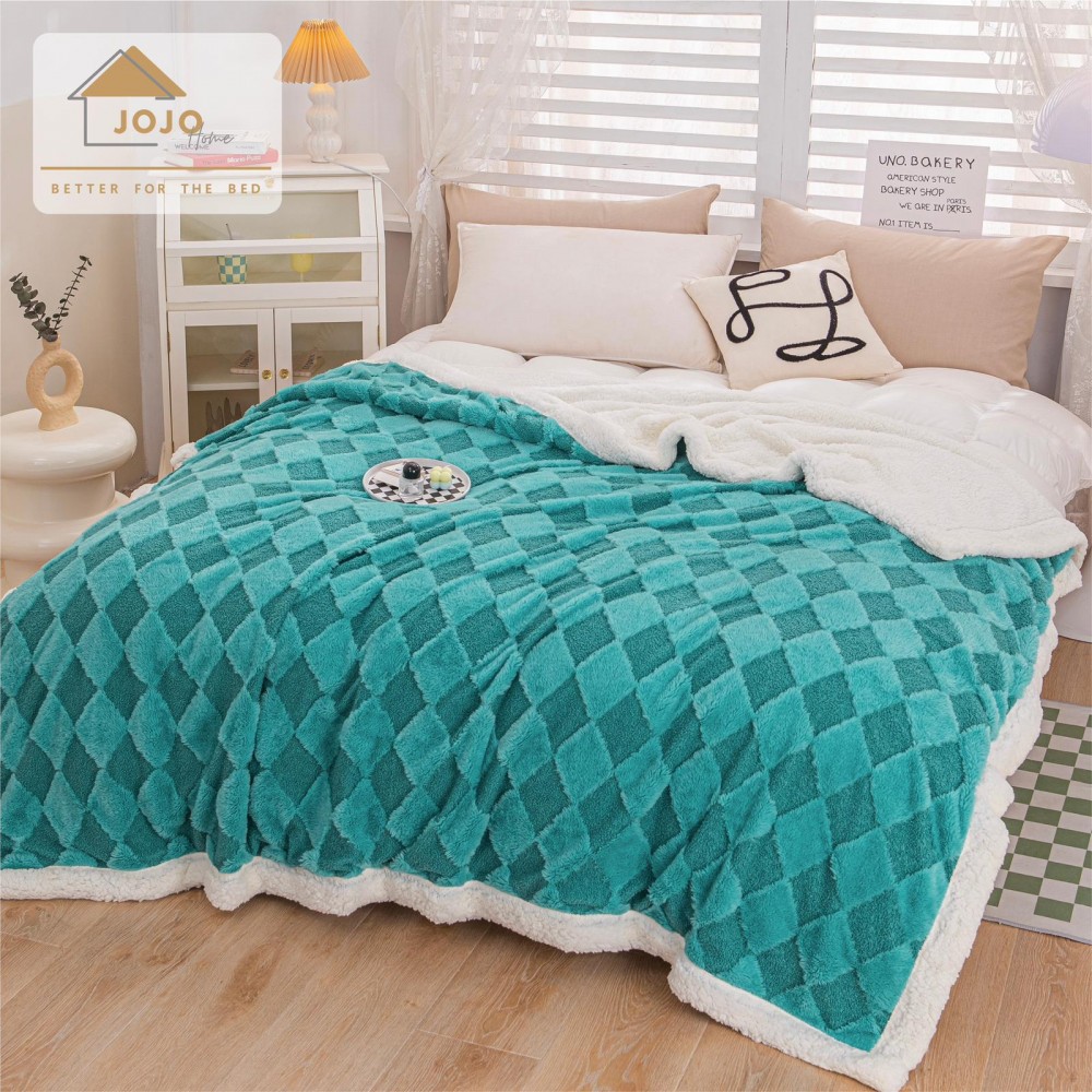 Patura cu blanita de iepure si catifea 200×230 cm PCBI2-TURQOISE PATURI COCOLINO BLANA IEPURE