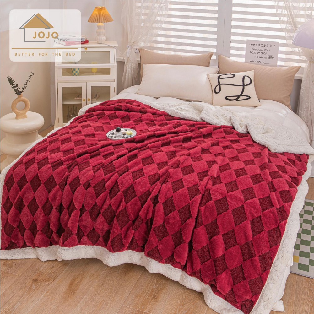 Patura cu blanita de iepure si catifea 200×230 cm PCBI3-ROSU PATURI COCOLINO BLANA IEPURE