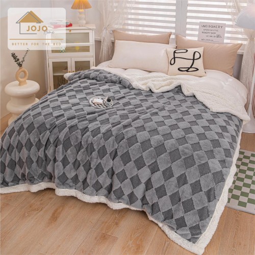 Patura cu blanita de iepure si catifea 200×230 cm PCBI5-GRI