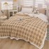 Patura cu blanita de iepure si catifea 200×230 cm PCBI7-MARO DESCHIS
