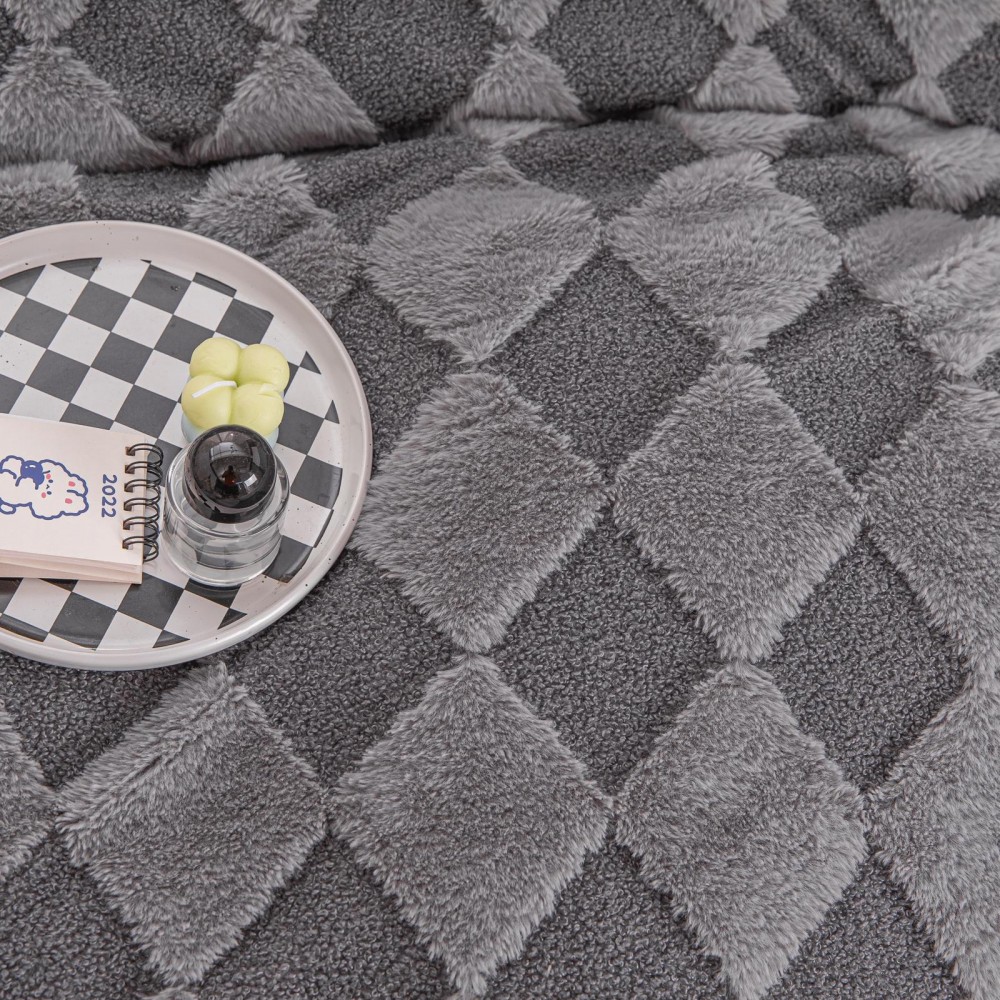 Patura cu blanita de iepure si catifea 200×230 cm PCBI5-GRI PATURI COCOLINO BLANA IEPURE