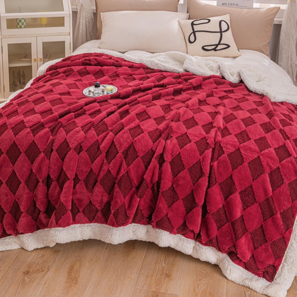 Patura cu blanita de iepure si catifea 200×230 cm PCBI3-ROSU PATURI COCOLINO BLANA IEPURE
