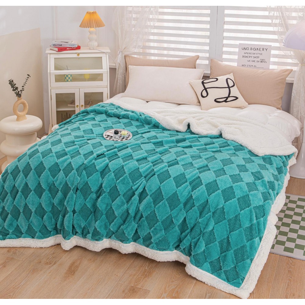 Patura cu blanita de iepure si catifea 200×230 cm PCBI2-TURQOISE PATURI COCOLINO BLANA IEPURE