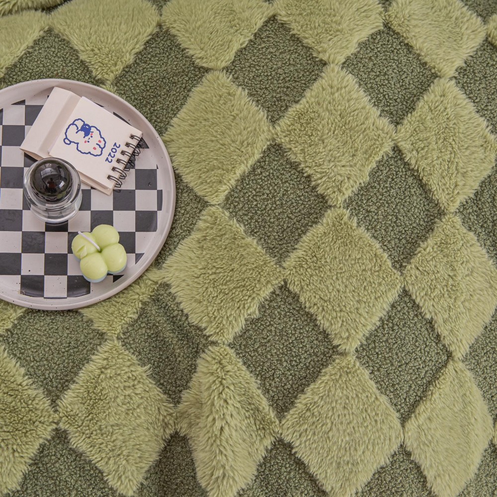 Patura cu blanita de iepure si catifea 200×230 cm PCBI1-VERDE PATURI COCOLINO BLANA IEPURE