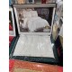 Cuvertura de lux cu broderie eleganta, 6 piese, pat 2 persoane, ALB, CL6PL2 CUVERTURI LUX 6 PIESE  CATIFEA