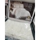 Cuvertura de lux cu broderie eleganta, 6 piese, pat 2 persoane, ALB, CL6PL2 CUVERTURI LUX 6 PIESE  CATIFEA