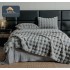 Lenjerie pat dublu, ExtraPufoasa, din Blanita artificiala de Iepure, 6 piese, Jojo Home BFLCBI05, GRI DESCHIS