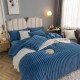 Lenjerie pufoasa  pentru pat dublu din blana artificiala de iepure 4 piese ,albastru, LCIU9 LENJERII COCOLINO BLANITA ARTIFICIALA IEPURE 4 PIESE