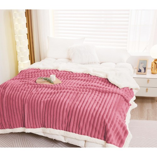 Patura cu blanita de iepure si catifea 200×230 cm PCBIY6