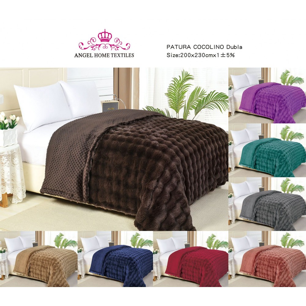 Patura Cocolino Pufoasa Din Blana De Iepure, 200X230 COD PCBIR1