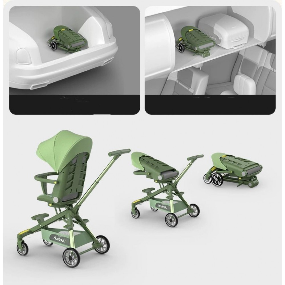 Cărucior muzical , compatibil avion, verde,  l-sun c2-3 CARUCIOARE COPII