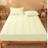 Husã matlasatã tip topper din bumbac satinat, 180x200cm + 2 fete de perna 50x70cm, VERDE PAI